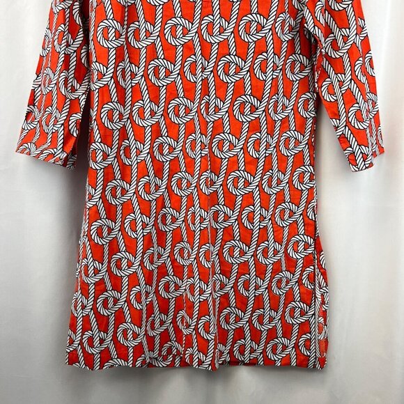 Gretchen Scott Tunic Top 3/4 Sleeve Orange/Multi Print Size Small New - Picture 5 of 9